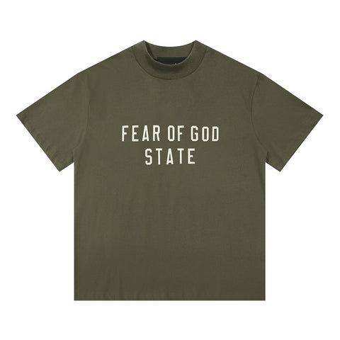 FEAR OF GOD ESSENTIALS American High‑Street Letter Print Loose Short Sleeve T‑Shirt