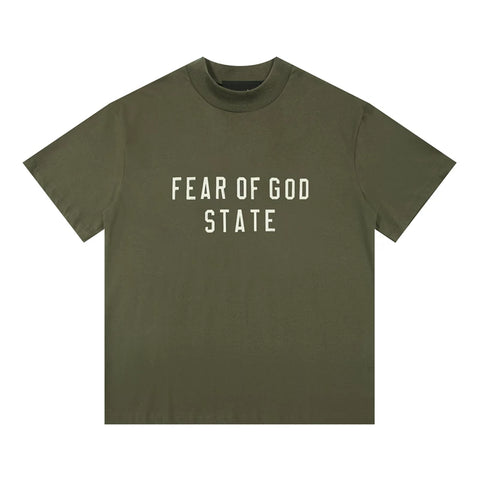 FEAR OF GOD ESSENTIALS American High‑Street Letter Print Loose Short Sleeve T‑Shirt