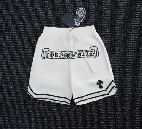 Chrome Hearts White Script Logo Athletic Shorts