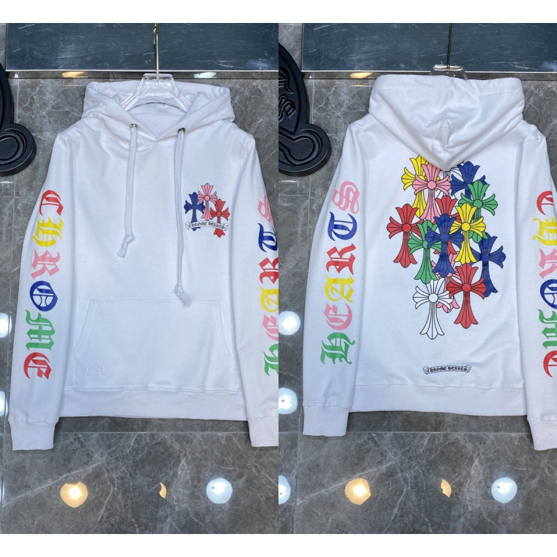 Chrome Hearts Multi-Color Cluster Cross Hoodie (White)