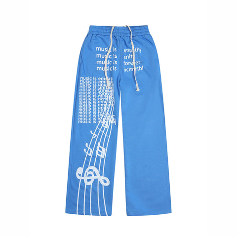 From THE STREET: Street Sports Score Printed American Baggy Casual Versatile Loose Pants