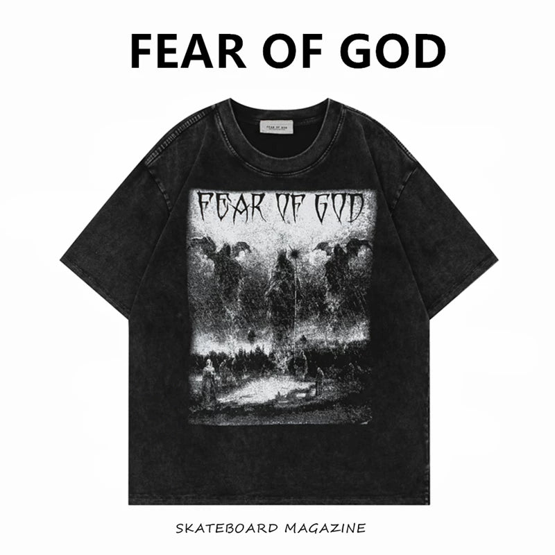 FEAR OF GOD FOG Vintage Washed Print Loose Unisex Tee