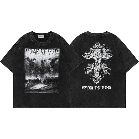 FEAR OF GOD FOG Vintage Washed Print Loose Crew Neck Unisex Tee