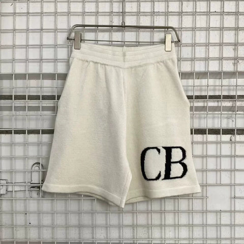Cole Buxton Off-White Side Italic CB Logo Shorts