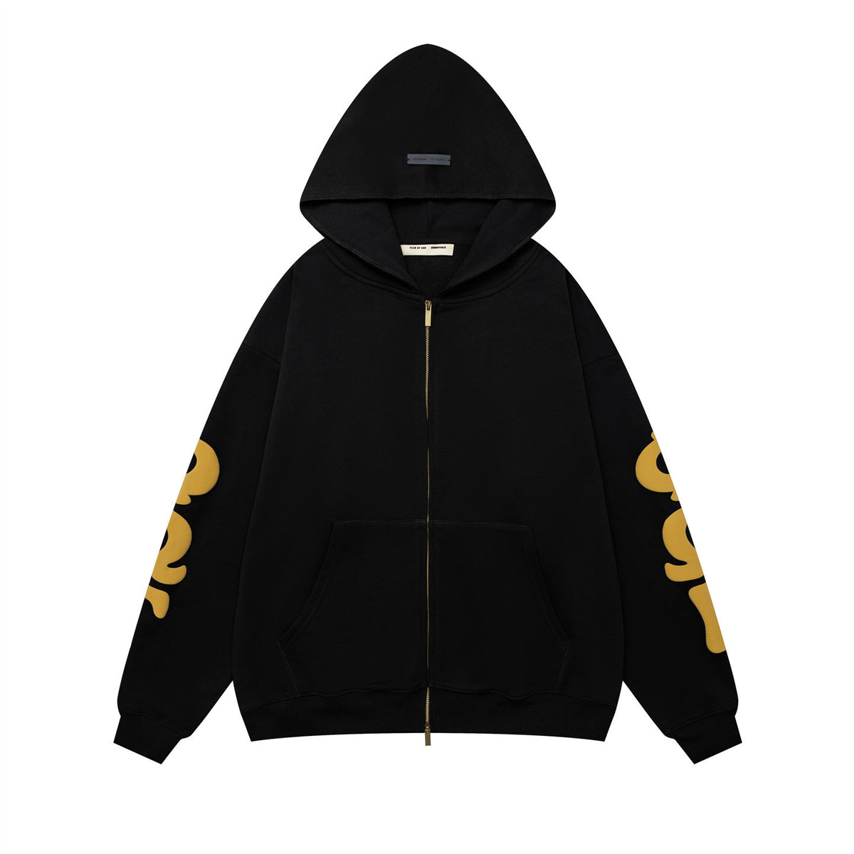 Fear of God FOG ESSENTIALS Foam Print Kirin Sleeve Zip‑Up Hoodie
