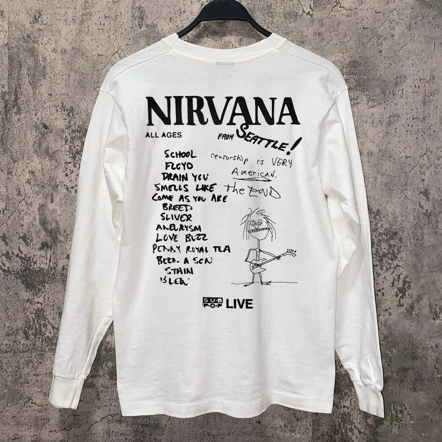 Nirvana Band Short Sleeve T-shirt Vintage College Style American Graffiti Design High Street Half Sleeve Trendy