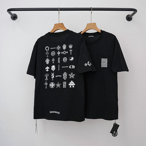 Chrome Hearts Multi-Icon Element Matrix Short Sleeve T-Shirt (Black)