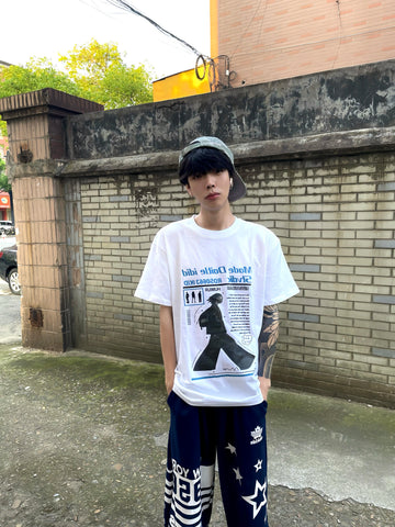 TSAOOJ American retro pure cotton T-shirt 2026 summer new direct spray portrait print loose casual half sleeve