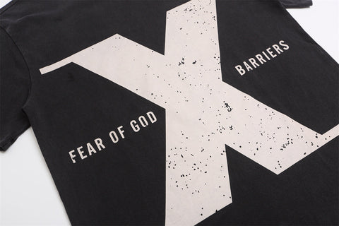 FEAR OF GOD FOG Main Line Collab Retro Unisex Street Print Short Sleeve Tee