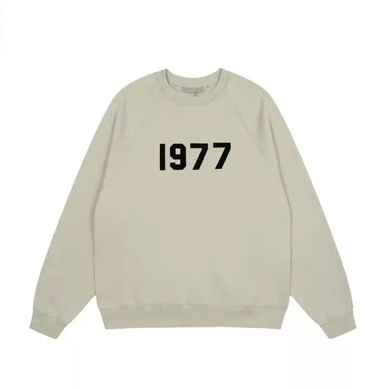 FEAR OF GOD FOG ESSENTIALS Flocked 1977 Loose Crew Neck Sweatshirt Unisex