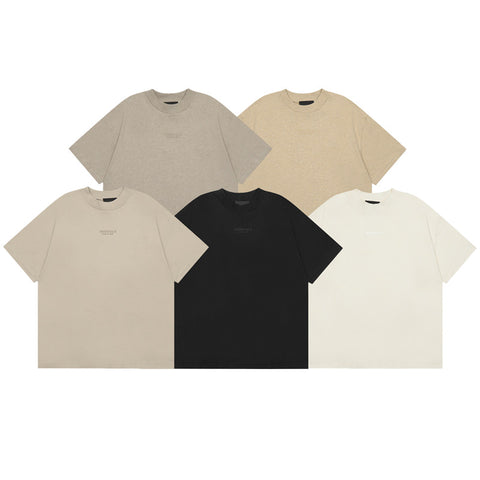 FEAR OF GOD ESSENTIALS Silicone Logo Short Sleeve T‑Shirt Unisex Loose Tee