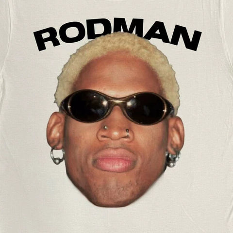 Rodman Fashion High Street Retro European and American Hiphop Small Collar Short sleeved Men's and Women's CEC Trendy Rascal Handsome Tee Shirt