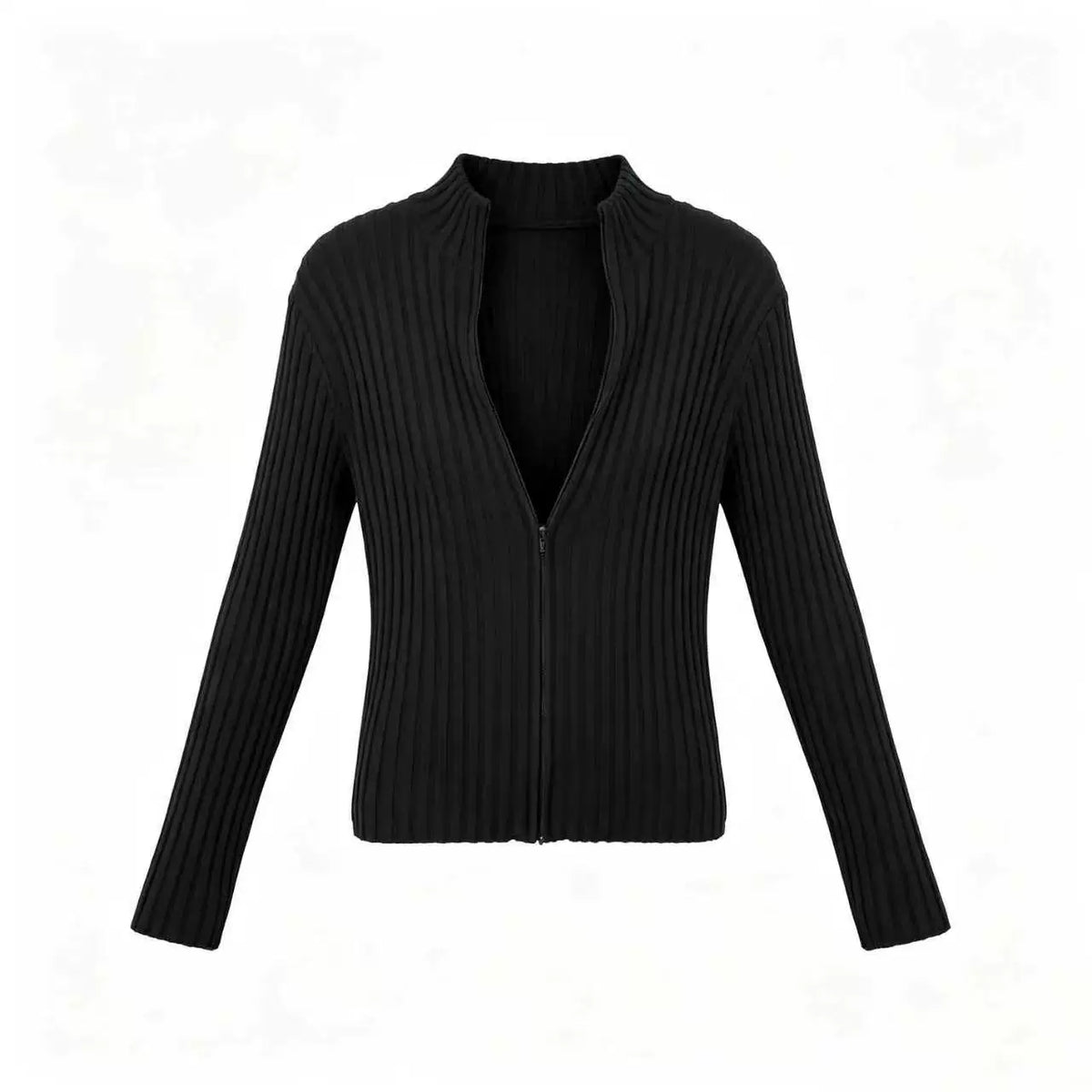 From THE STREET, a high elasticity slim knit base sweater with a pit stripe stand up collar sweater jacket for men from the street