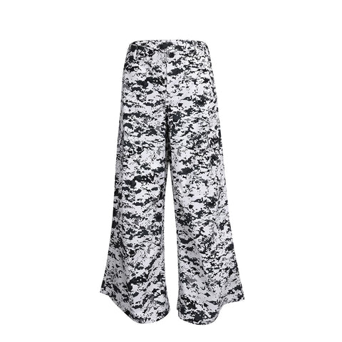 From the street black and white camouflage work pants for men and women, American street loose tactical baggy silhouette pants trend brand