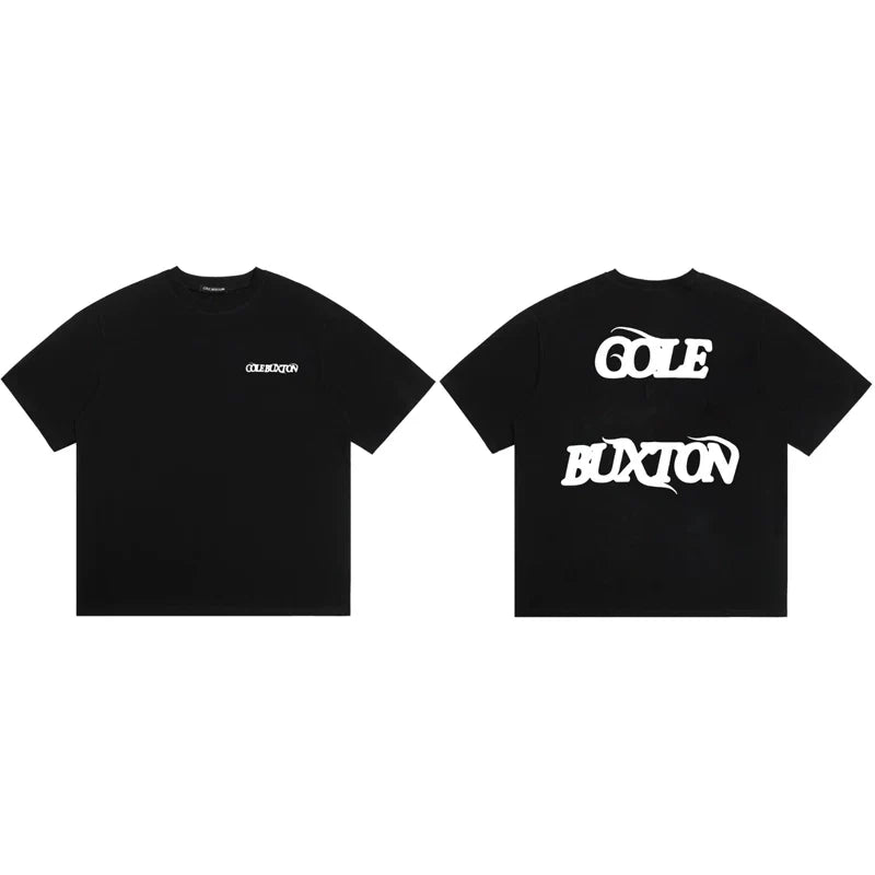 Cole Buxton Black Deconstructed Split Block Logo T-Shirt
