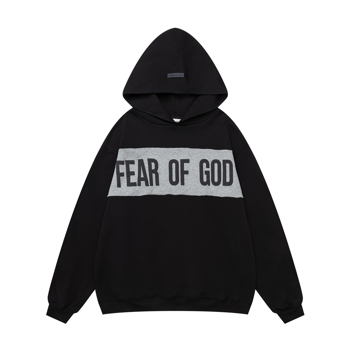 FEAR OF GOD FOG ESSENTIALS Patchwork Patch Men’s High‑Street Retro Hoodie