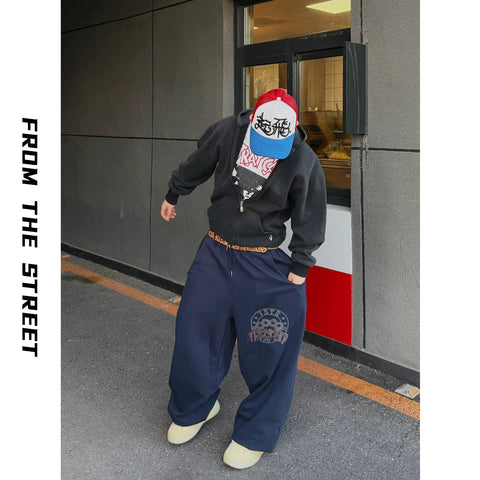 From THE STREET, a street style retro brushed, washed, vintage silhouette sweatpants for men and women