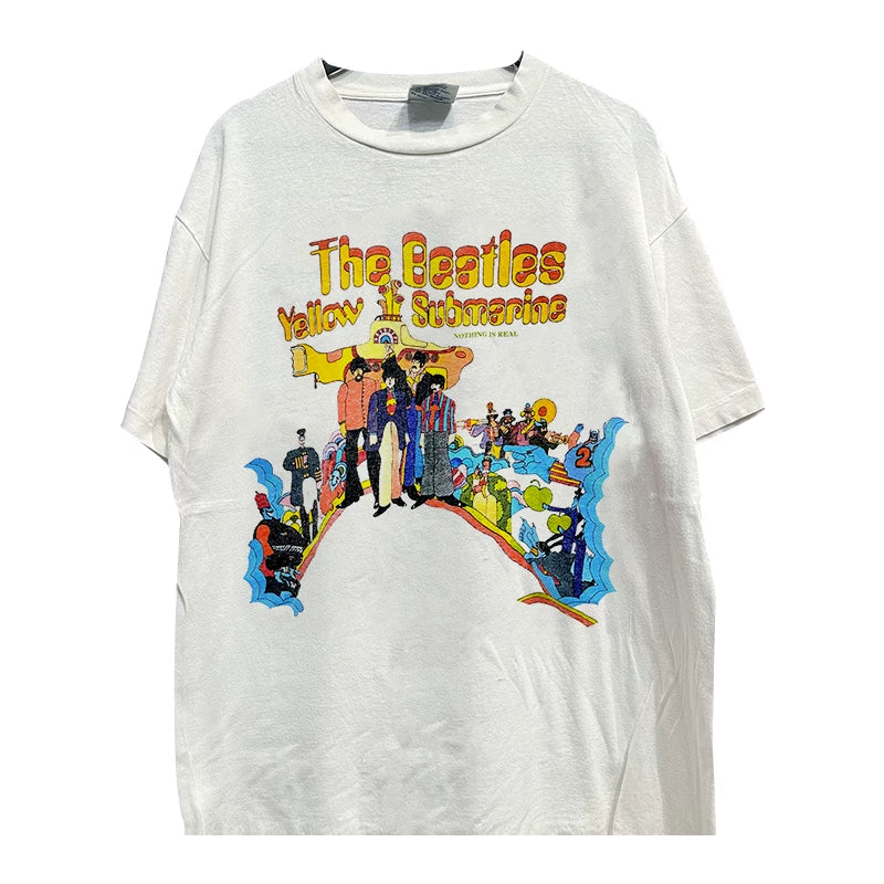 The Beatles music album short sleeved T-shirt vintage small collar American half sleeved male