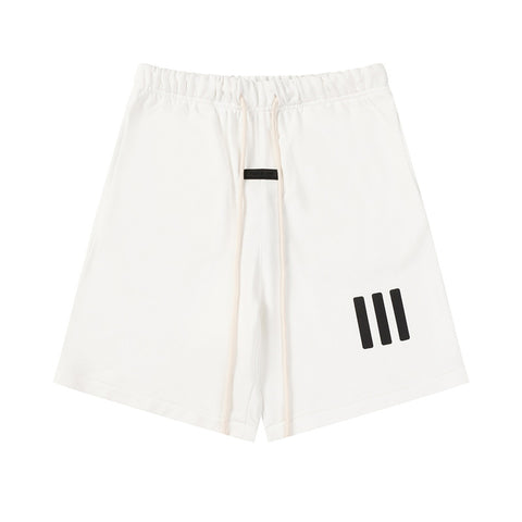 FEAR OF GOD FOG ESSENTIALS Silicone 3‑Stripes Unisex Loose 5‑Inch Sports Shorts