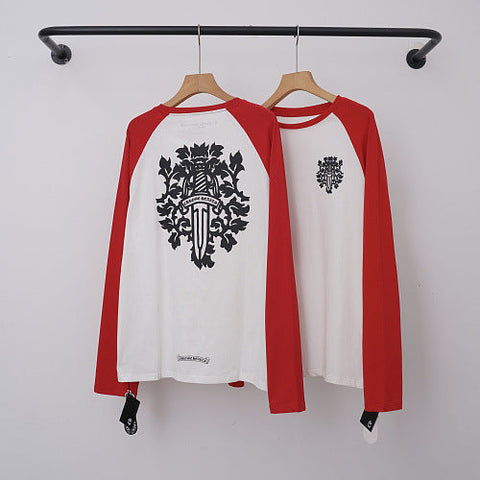 Chrome Hearts Raglan Dagger & Floral Vine Long Sleeve (White/Red)