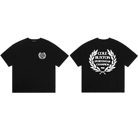 Cole Buxton Black Champion Crest Logo T-Shirt