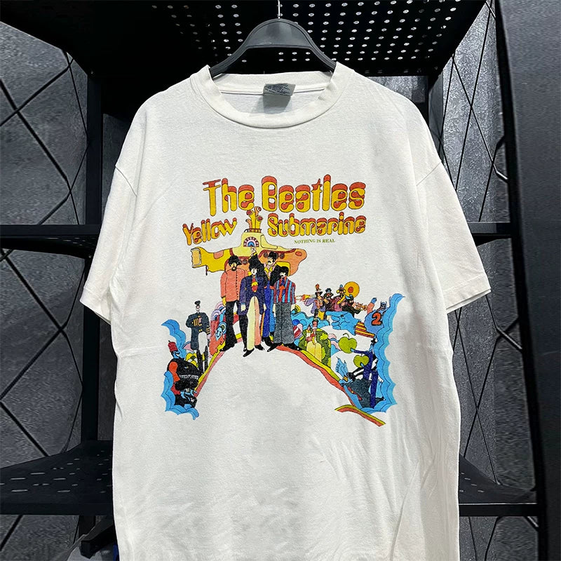 The Beatles music album short sleeved T-shirt vintage small collar American half sleeved male