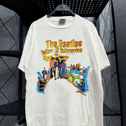 The Beatles music album short sleeved T-shirt vintage small collar American half sleeved male