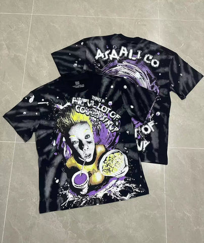 That's A Awful Lot Of Cough Syrup All-Over Print Graphic T-Shirt - Black