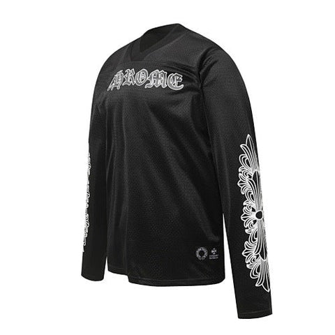 Chrome Hearts Gothic Script & Floral Vine Long Sleeve Jersey (Black)