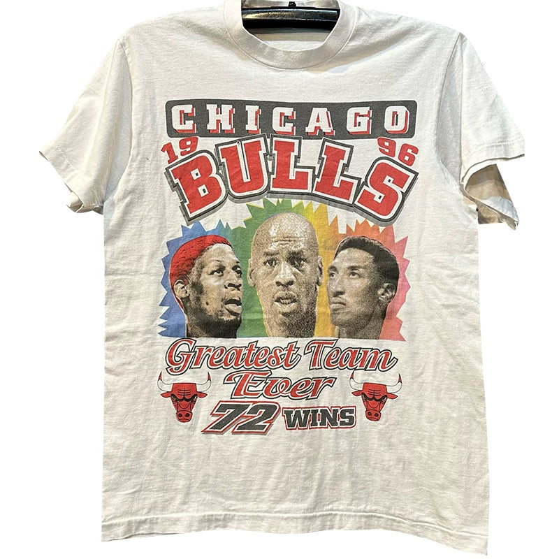 Rodman vintage vintage Kobe portrait print short sleeved American high street sports pure cotton loose trendy T-shirt