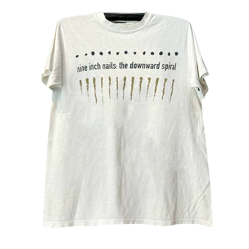 Nine Inch Nails Rock Band Hiphop Hip Hop Small Collar Men's and Women's Short sleeved Cotton T-shirt