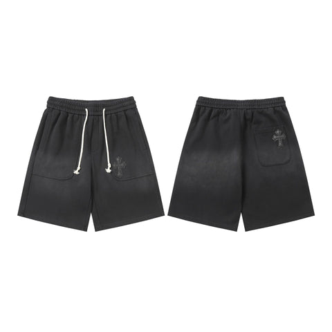 Chrome Hearts Black Drawstring Single Cross Patch Sweatshorts