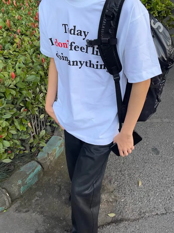 TSAOOJ \"Don't find me to borrow money\" American high street slogan short -sleeved Cleanfit heavy cotton half -sleeved T -shirt