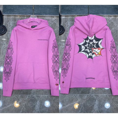 Chrome Hearts Spider Web Graphic Hoodie (Pink)