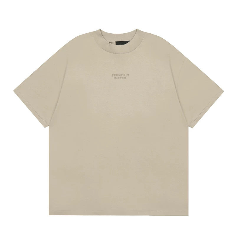 FEAR OF GOD ESSENTIALS Silicone Logo Short Sleeve T‑Shirt Unisex Loose Tee