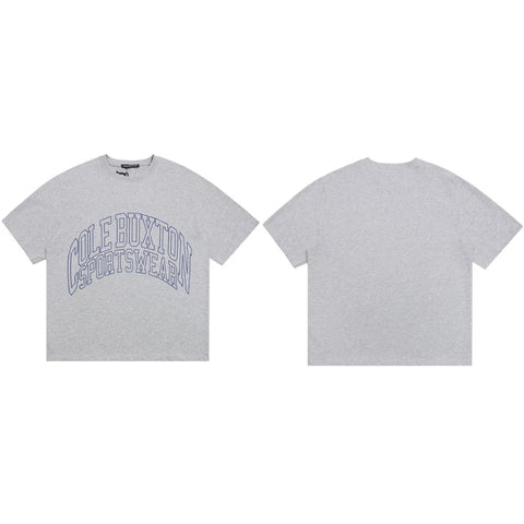 Cole Buxton Gray Arched Gothic Varsity Logo T-Shirt