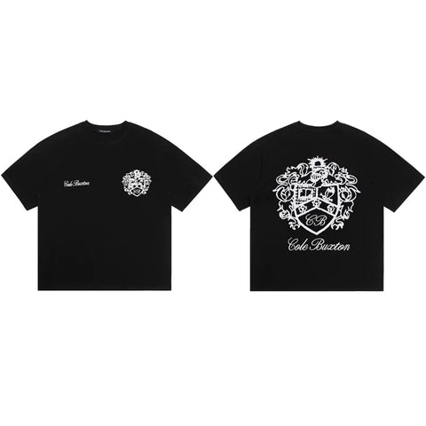 Cole Buxton Black Vintage Crest Shield T-Shirt