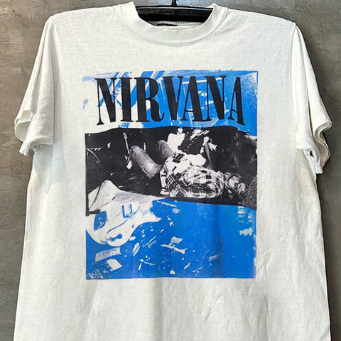 Nirvana Band Kotecoben Short sleeved T-shirt Hiphop Brand Texture Five inch Sleeve Male