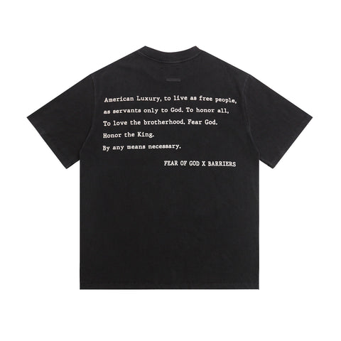 FEAR OF GOD FOG Main Line Collab Retro Unisex Street Print Short Sleeve Tee