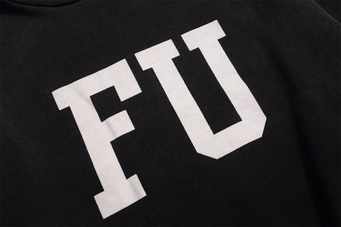 FEAR OF GOD FOG Main Line FU Logo Washed Fleece‑Lined Unisex Hoodie