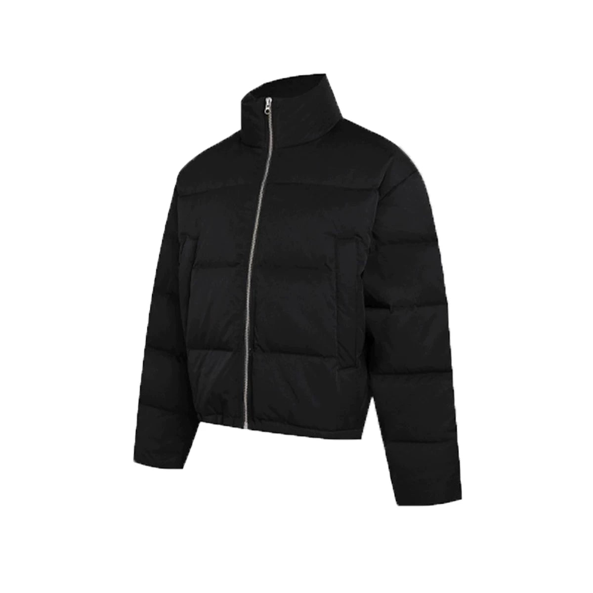 From the street cleanfit winter stand up collar black gray two tone short width Boxy version bread cotton jacket for men and women