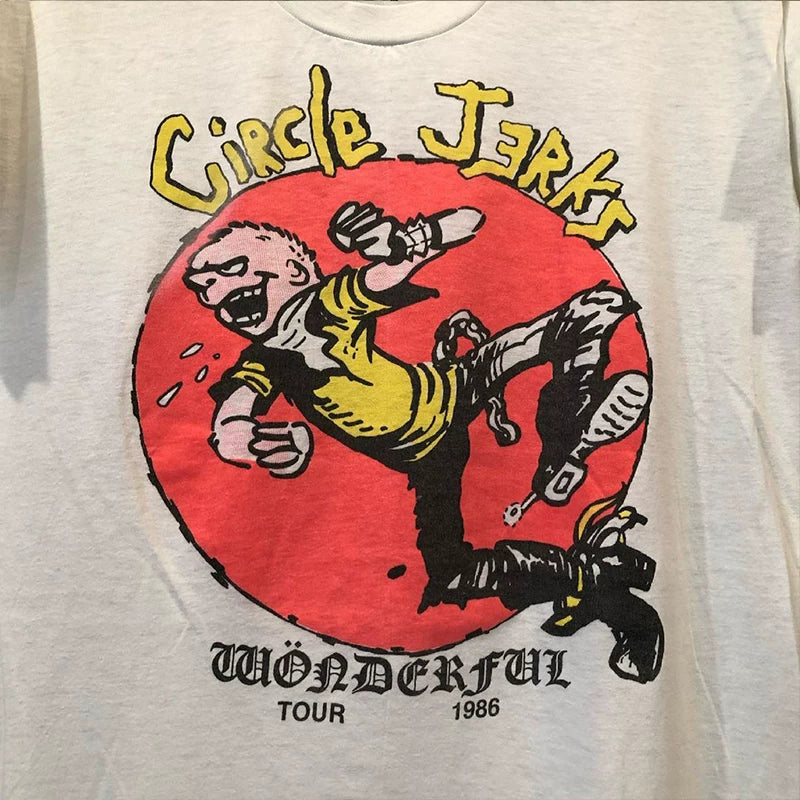 Gircle Jerks European and American fashion brand Rap short sleeved T-shirt for couples, vintage vintage high street half sleeved