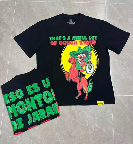 That's A Awful Lot Of Cough Syrup Mariachi Horse Graphic T-Shirt - Black