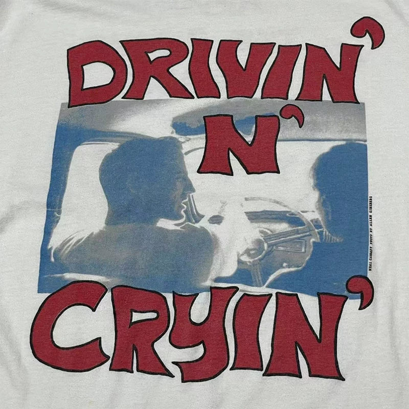 Drivin 'N' Cryin 'rock minimalist retro oldschool hip-hop high-end men's and women's short sleeved T-shirt
