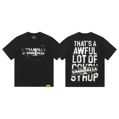 That's A Awful Lot Of Cough Syrup Umbrella Graphic T-Shirt - Black