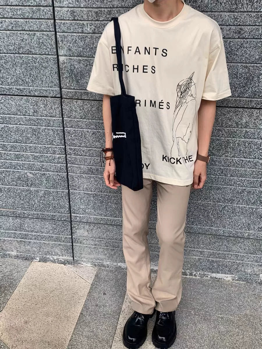 ERD melancholy rich second-generation letter slogan children's short sleeved 320g heavyweight pure cotton niche cleanfit half sleeved T-shirt