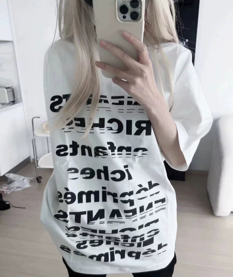 ERD melancholic rich second-generation letter slogan printed short sleeved 320g heavyweight niche cleanfit half sleeved T-shirt for men