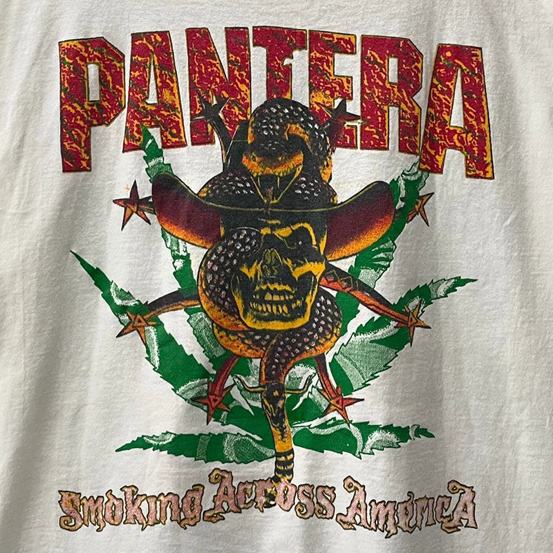 Pantera Pandora Heavy Metal Band Short Sleeve T-shirt Rapcore American Trendy Brand Design Heavy Cotton Tee