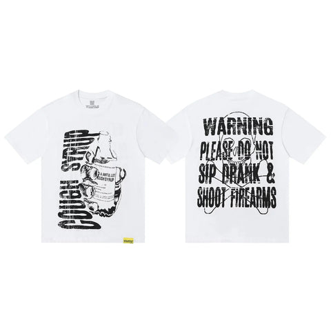 That's A Awful Lot Of Cough Syrup Warning Graphic T-Shirt - White