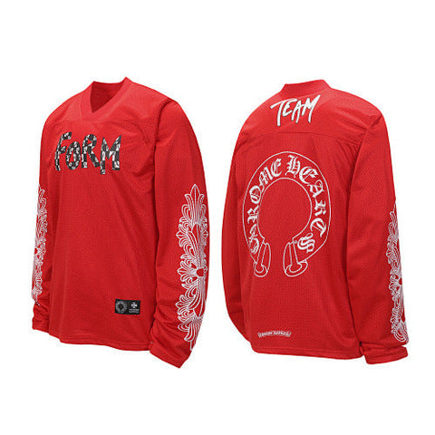Chrome Hearts Horseshoe Cross Long Sleeve Jersey (Red)